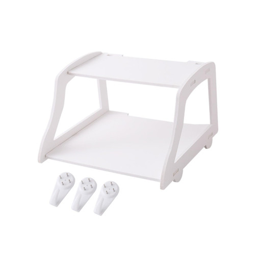ARTIBETTER 1pc Router Storage Rack Desk Organizer Shelf Tv Components Shelf Router Wall Holder Layer Storage Shelf Wall Router Stand Tv Top Shelf WiFi White Plastic Hollow Out Wall Mount