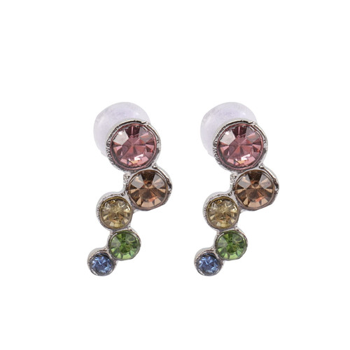 LIFKOME 5 Pairs Circle Circle Crystal Dangle Earrings Rhinestone Round Shaped Acrylic inside Round Crystals Earrings Rhinestone Studs Earrings Rhinestones Crystal Ball Embedded Miss