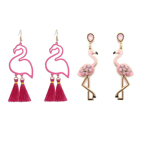 2Pcs Flamingo Drop Earrings Tassel Dangle Earrings Thread Fringe Earrings for Women Cute Pink Bird Jewerly Christmas Gift (set 1) 2Pcs Flamingo Drop Earrings Tassel Dangle Earrings Thread Fringe Earrings for Women Cute Pink Bird Jewerly Christmas Gift (set 1)