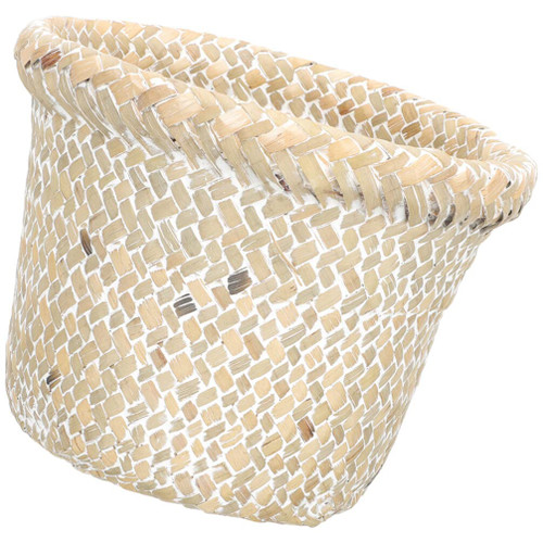 Alipis Straw Trash Can Woven Wastebasket Rattan Bedroom Trash Can Garbage Cans Wicker Waste Basket Decorative Countertop Sundries Container for Home Office 18x14cm