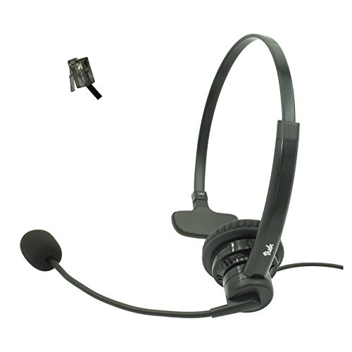 Professional Single Ear Noise Canceling Office/Call Center Headset with RJ9 Quick disconnect Cord Works with Cisco, Avaya, Polycom, Mitel, Yealink, Grandstream, NEC, Nortel, Shoretel, Allworx & more
