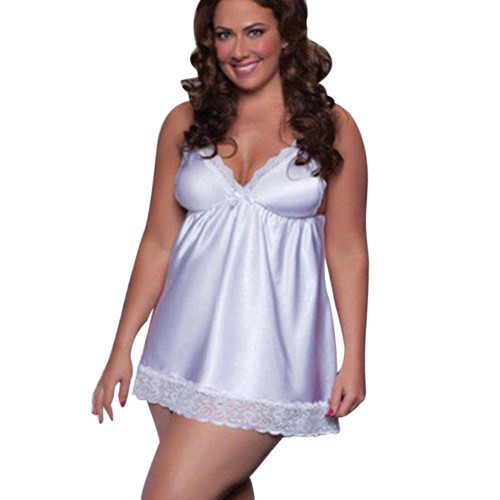Aniywn Women Lingerie Plus Size Satin Lace Chemise Nightgown Sexy Full Slips Sleepwear Lace Trim V Neck Sleepwear Nightie White Aniywn Women Lingerie Plus Size Satin Lace Chemise Nightgown Sexy Full Slips Sleepwear Lace Trim V Neck Sleepwear Nightie White