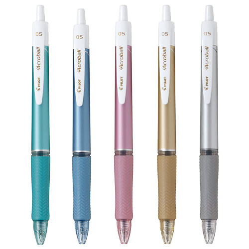 Pilot Acroball T series, Retractable Ballpoint Pen, 0.5mm Black Ink, 5 Body Colors set &"monoc" Sticky Note(Japan Import) Pilot Acroball T series, Retractable Ballpoint Pen, 0.5mm Black Ink, 5 Body Colors set &"monoc" Sticky Note(Japan Import)