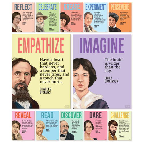 S&O Authors Literature Posters for English Classroom Decor - Inspire with English Posters for High School Classroom & Middle School - English Classroom Posters - Library Decor, Reading Corner - 12 PCS S&O Authors Literature Posters for English Classroom Decor - Inspire with English Posters for High School Classroom & Middle School - English Classroom Posters - Library Decor, Reading Corner - 12 PCS