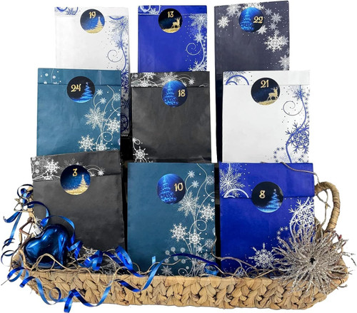 DIY Advent Calendar bags 24 Set - Empty Advent Calendar to Fill Yourself - Christmas Advent Calendar