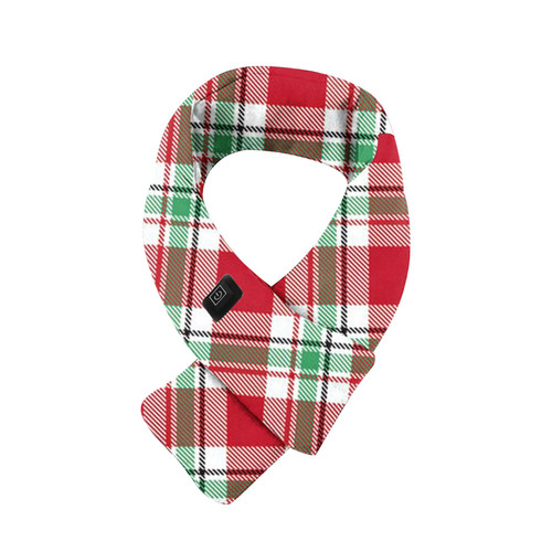 Rechargeable Neck Heating Scarf for Women, Plaid Print Neck Heated Scarf, Winter Warm Heating Scarf, Neck Heating Pad