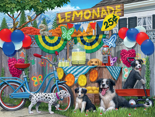 Buffalo Games - Lemonade Pups - 750 Piece Jigsaw Puzzle for Adults Challenging Puzzle Perfect for Game Nights - 750 Piece Finished Size is 24.00 x 18.00
