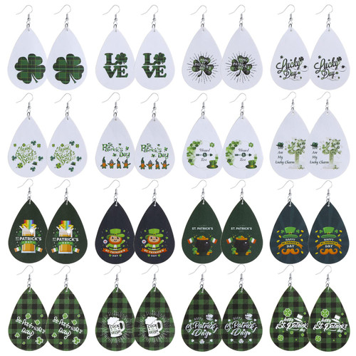 16 Pairs St. Patrick's Day Earrings Irish Earrings for Women Shamrock Dangle Earrings Green Clover Teardrop Earrings St. Patricks Leather Earrings 16 Pairs St. Patrick's Day Earrings Irish Earrings for Women Shamrock Dangle Earrings Green Clover Teardrop Earrings St. Patricks Leather Earrings