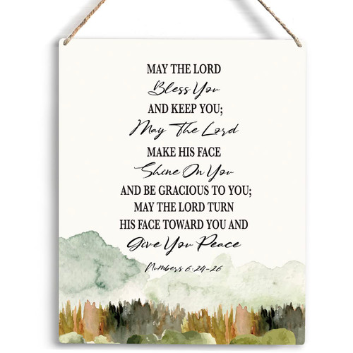 Christian Inspirational Wall Art May The Lord Bless You And Keep You Christian Blessing Quote Wall Decor Religious Gifts Wall Decor Christian Bible Verse Wall Art Wooden Hanging Sign 8 x 10 Inches