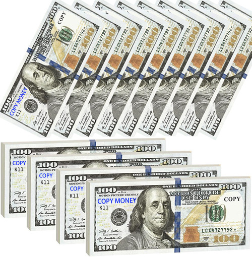 Prop Money 100 Dollar Bills Realistic 400PCS Fake Paper Dollar Bills, Movie Money Toys Games Play Money for Kids and Adult Prop Money 100 Dollar Bills Realistic 400PCS Fake Paper Dollar Bills, Movie Money Toys Games Play Money for Kids and Adult