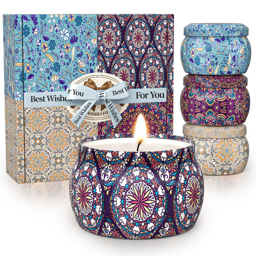 Scented Candle Gift Set, 4 Pack 4.4 Oz Aromatherapy Candles, 120H Lasting Burn Christmas Candles for Home Scented, Natural Soy Wax, Stress Relief Gifts for Women, Ideal Gifts for Birthday, Christmas Scented Candle Gift Set, 4 Pack 4.4 Oz Aromatherapy Candles, 120H Lasting Burn Christmas Candles for Home Scented, Natural Soy Wax, Stress Relief Gifts for Women, Ideal Gifts for Birthday, Christmas