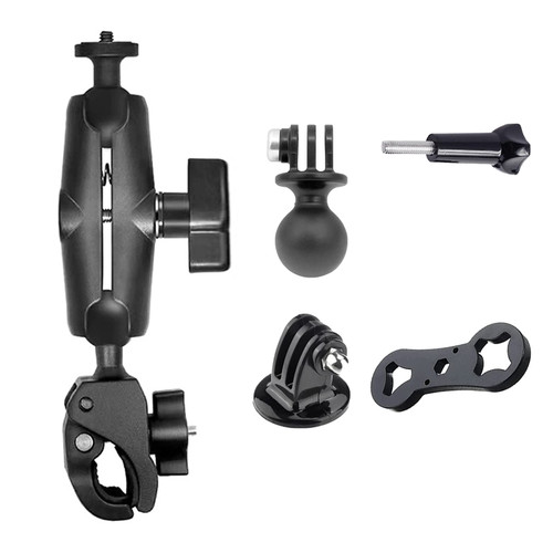 Handlebar Clamp Motorbike Mount for Insta360 One X3, X2, X, R, RS, GO 3, GoPro Hero, with Double Ball Head Super Clamp Mount Adapter Accessories