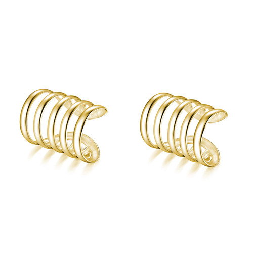 SLUYNZ 925 Sterling Silver Cuff Earrings for Women Girls No Piercing Earrings Helix Earrings Cartilage Earrings (B-18K Gold Plated)