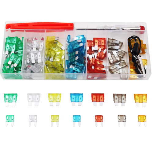 RUMMAIX Car Fuse Assortment Kit Automotive Blade Mini and Standard Fuse with Fuse Tester and Puller - 5A 7.5A 10A 15A 20A 25A 30A Assorted of 122 Piece