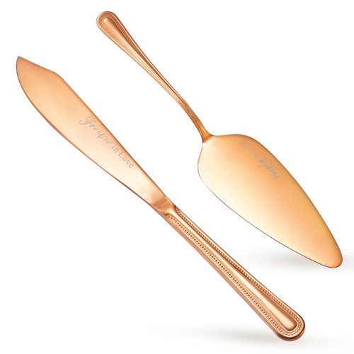 ROXBURGH Wedding Cake Knife and Server Set, Rose Gold Cake Cutting Set for Wedding, Cake Pie Serving Set Gift for Wedding Birthday Parties ROXBURGH Wedding Cake Knife and Server Set, Rose Gold Cake Cutting Set for Wedding, Cake Pie Serving Set Gift for Wedding Birthday Parties