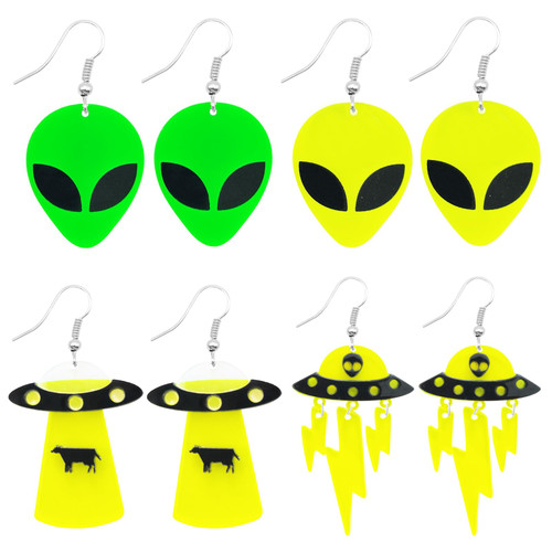 MAQVQLU Acrylic Alien Earrings for Women Fun UFO Cosmos Weird Earrings Space Earrings Halloween Earrings for Girls MAQVQLU Acrylic Alien Earrings for Women Fun UFO Cosmos Weird Earrings Space Earrings Halloween Earrings for Girls