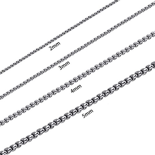 Ldurian Stainless Steel Chain Necklace - 2mm 28inch Square Rolo Chain Mens Necklaces Silver Chain for Men Women Non-Tarnish 16" -36" Ldurian Stainless Steel Chain Necklace - 2mm 28inch Square Rolo Chain Mens Necklaces Silver Chain for Men Women Non-Tarnish 16" -36"