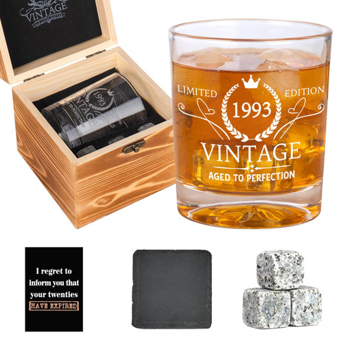 30th Birthday Gifts For Men, 1993 Whiskey Glasses, Old Fashioned Glasses, 30th Birthday Gifts, 30 Year Old Birthday Gifts For Men, Happy 30th Birthday Gifts For Him, 30 Birthday Gifts For Men,Husband