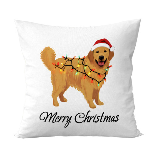 Geqtt Golden Retriever Pillow Cover - Christmas Golden Retriever Pillow Covers 18x18, Golden Retriever Gifts, Christmas Golden Retriever Pillow Covers, Christmas Golden Retriever Pillowcases