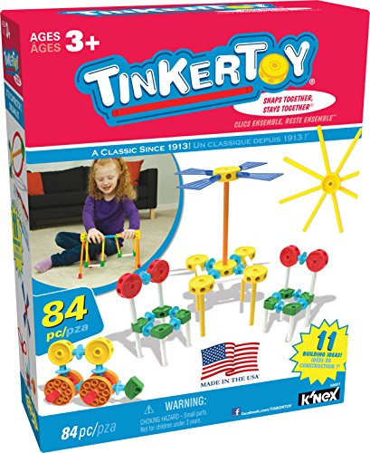 Tinkertoy  Little Constructor's Building Set  84 Pieces  Ages 3+ Preschool Educational Toy