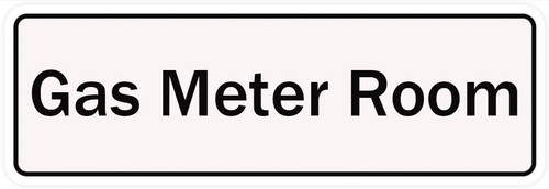 Gas Meter Room Sign 9 X 3 Inch Acrylic Plastic Sign With Symbols, Self-Adhesive, For Restaurant, Salons, Hotel, Motel, Rest Stops, Public Restrooms