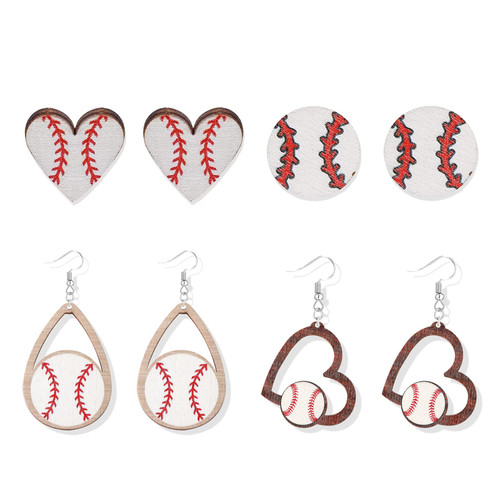 4 Pairs Baseball Earrings for Women Girls Baseball Stud Earrings Wood Sports Earrings Cute Baseball Drop Dangle Earrings (A: 4pairs baseball earrings) 4 Pairs Baseball Earrings for Women Girls Baseball Stud Earrings Wood Sports Earrings Cute Baseball Drop Dangle Earrings (A: 4pairs baseball earrings)