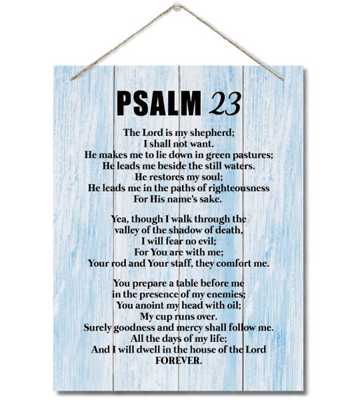 Inspirational Wood Art Signs, Psalms 23- The Lord is My Shepherd, Bible Verse Print, Hanging Printed Wall Plaque Wood Signs, Scripture for The Home or Office Decor, Christian Wall Decor 10 X 7.8 inch