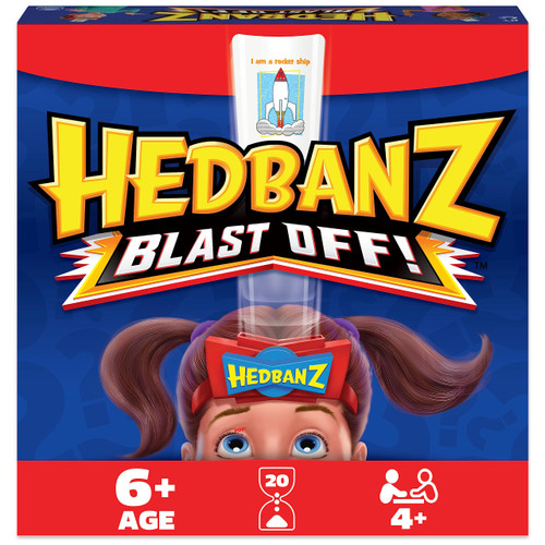Hedbanz Blast Off! Guessing Game with 25 Bonus Cards, for Kids and Families Ages 6 and up (Amazon Exclusive) Hedbanz Blast Off! Guessing Game with 25 Bonus Cards, for Kids and Families Ages 6 and up (Amazon Exclusive)