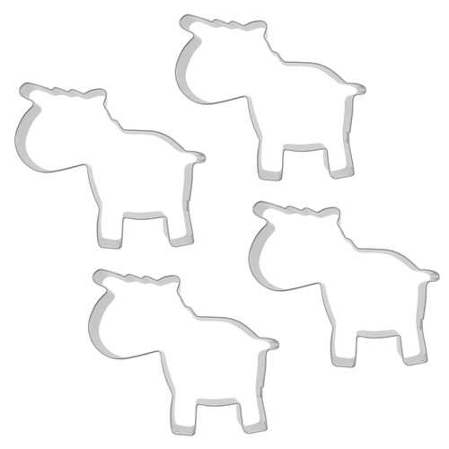 SWOOMEY 4pcs biscuit cutter fondant molds animal clay mould animal cake cutter animal fondant DIY baking cookie cutter dough cutter kid birthday baking cookie cake Metal 3d Stainless steel