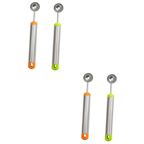 BESTOYARD 4 Pcs Watermelon Scooper Dessert Spoons Melon Ballers Kitchen Fruit Spoon Stainless Steel Fruit Tool Kitchen Ball Scoop Melon Baller Scoop Watermelon Baller Lemon Baller Platter Pp BESTOYARD 4 Pcs Watermelon Scooper Dessert Spoons Melon Ballers Kitchen Fruit Spoon Stainless Steel Fruit Tool Kitchen Ball Scoop Melon Baller Scoop Watermelon Baller Lemon Baller Platter Pp