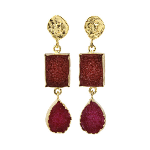 Gold Plated Drop & Dangle Sugar Druzy Stud Hook Earrings | Gemstone Earring Handmade | Agate Druzy Rectangle & Pear Gift For Her Earring Jewelry 1235)29 Gold Plated Drop & Dangle Sugar Druzy Stud Hook Earrings | Gemstone Earring Handmade | Agate Druzy Rectangle & Pear Gift For Her Earring Jewelry 1235)29