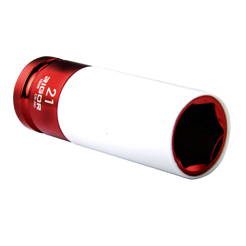 RIGOR 11505 21mm Non-Marring Lug Nut Socket | Wheel Protector Impact Socket | 1/2" Drive, 6 Point, CR-MO, Metric