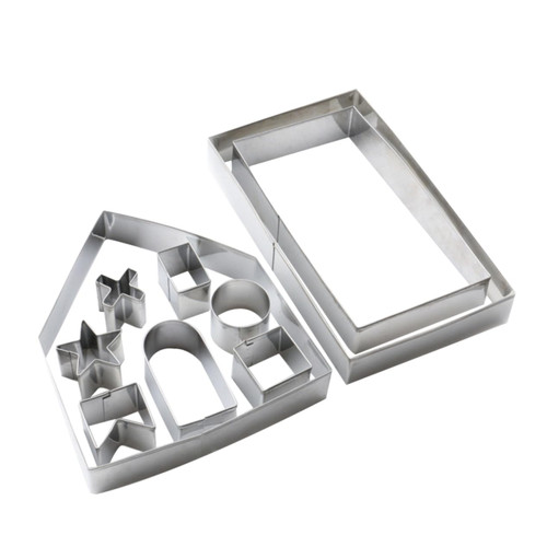 SWOOMEY 10PCS holiday cookie molds gingerman cookies xmas candy mold cake stencil mini Christmas cookie cutter gingerbread man cookie Metal Cookie Cutter metal dies baking mold 3d biscuit