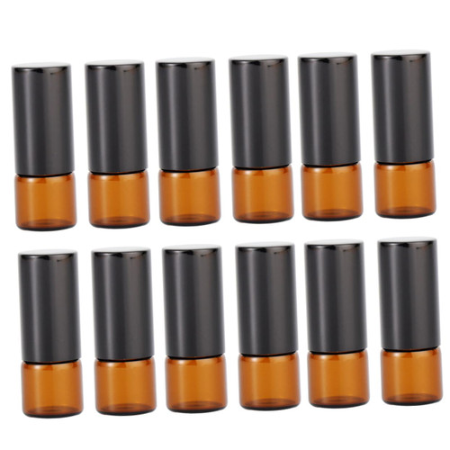 FOMIYES 12 Pcs mini perfumes travel perfume oil bottle dispenser oil roller bottles for essential oil container amber glass roller bottles Roller Balls Container 1ml Roller Bottles set