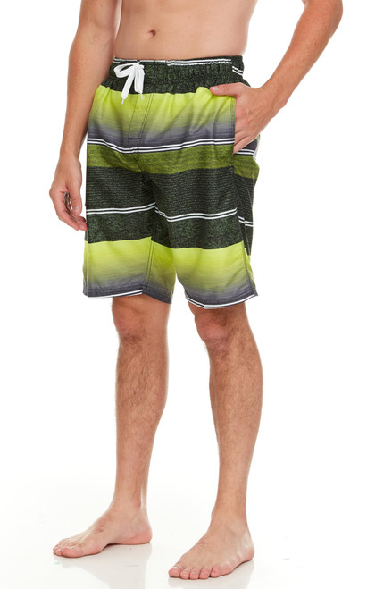 Kanu Surf Men's Infinite Swim Trunks (Regular & Extended Sizes), Sandbar Black/Yellow, Medium