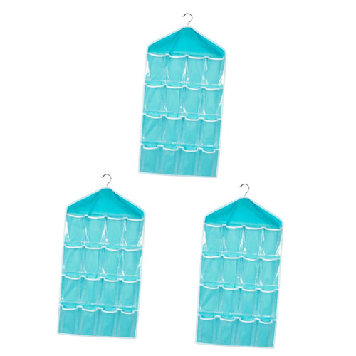 Cabilock 3pcs 16 Pocket Organizer Pouch Wardrobe Organiser Wall Pocket Organizer Over Door Storage Bra Organizer Closet Organizer Underwear Organizer Hanging Storage Bags