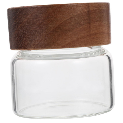 KJHBV Glass Food Storage Jars Glass Storage Jars Terrarium Clear Container Jar with Lid Glass Container Glass Canister with Lid Container for Food Clear Jars Wood Tea Pot With Cover