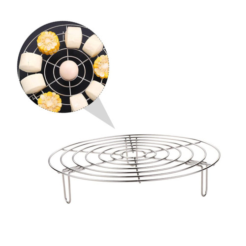 HEMOTON 1pc Stainless Steel Steam Rack Round Steamer Rack Steamer Rack Trivet Steaming Basket Steaming Rack Stand Hot Pot Rack Wire Shelf Brackets Egg Steamer Rack Kitchenware Rice Cooker