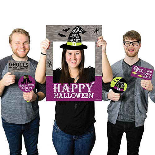 Big Dot of Happiness Happy Halloween - Witch Party Photo Booth Picture Frame & Props - Printed on Sturdy Material