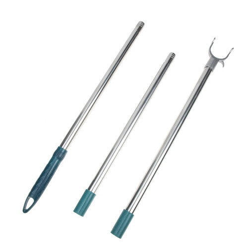 Cabilock Stitching Clothes Rail Reach Closet Pole Closet Reacher Pole Clothes Pole Clothesline Hanger Rod Garment Pole Clothes Line Outdoors Clothes Rod Shade Clothing Rack Stainless Steel