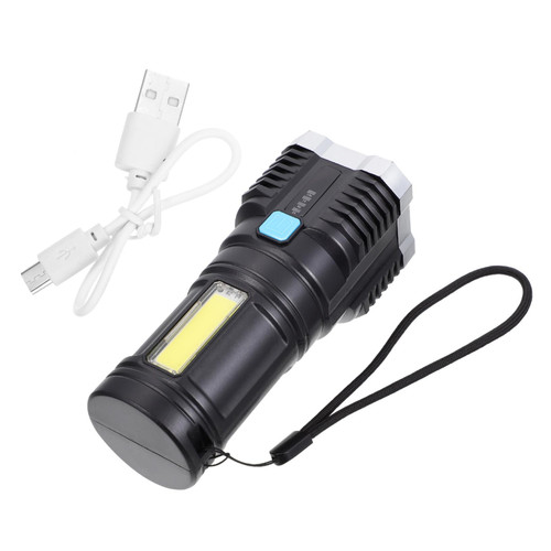 UKCOCO Outdoor Flashlight Mini USB Chargeable Magnetic Flashlight Emergency Lighting Flashlight LED Rechargeable Flashlight Torch Household Fishing lamp Plastic Rechargeable Flash Light