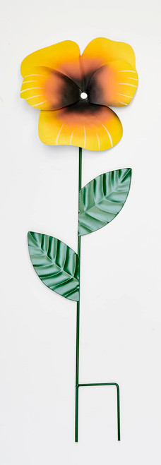 Worth Imports 29" Metal Pansy Flower Garden, Yellow Stake