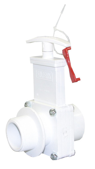 Valterra 6108X PVC Gate Valve, White, 1-1/2" FPT x MPT w/ Gate Keeper