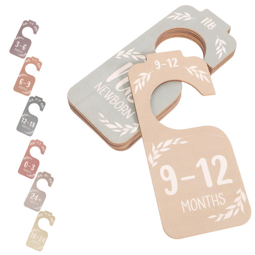 DOITOOL 8 Pcs Baby Clothes Hangers Clothes Rack Wooden Hangers Baby Size Closet Dividers Infant Closet Clothes Dividers Wooden Baby Closet Divider Clothing Boxwood Wardrobe