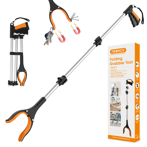 43" Extra Long Grabber Tool, Foldable Grabbers for Elderly Grab It Reaching Tool with Rotating Jaw +Magnets, 4" Wide Claw Opening Reacher Grabber Pickup Tool, Grabber Reacher Tool Heavy Duty 43" Extra Long Grabber Tool, Foldable Grabbers for Elderly Grab It Reaching Tool with Rotating Jaw +Magnets, 4" Wide Claw Opening Reacher Grabber Pickup Tool, Grabber Reacher Tool Heavy Duty