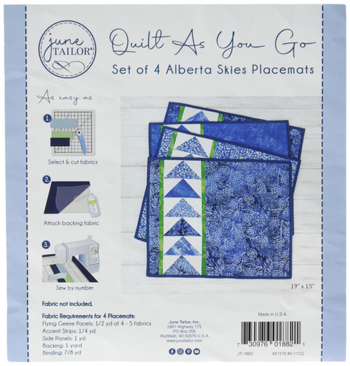 June Tailor Inc Quilt As You Go Placemats Alberta Skies 4pk Kits, Multi