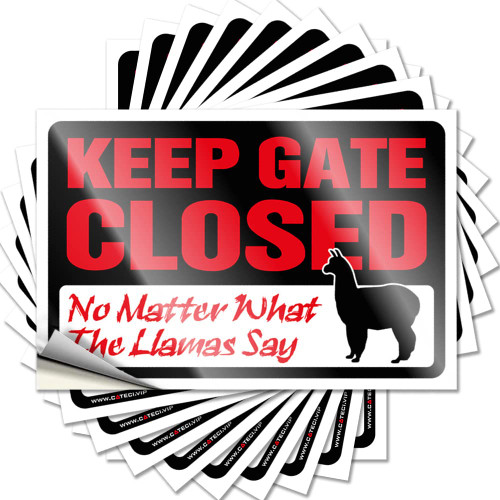 Stickers for Cars Keep Gate Closed No Matter What The Llama Say Funny Sticker 10 Pcs Decals for Cars Funny Car Stickers (Size : 6X9CM)