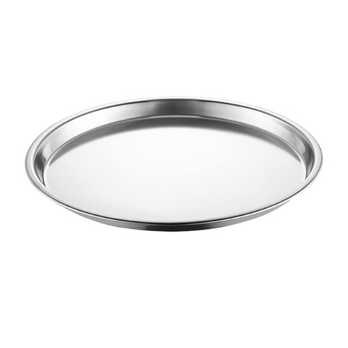 DOITOOL Round Griddle Snack Tray Stainless Steel Round Dinner Plates: Dessert Plate Serving Trays Lunch Plate Dish Pasta Dish Sauce Plate for Pizza Steak Pasta Salad Snack Tray Pizza Plates