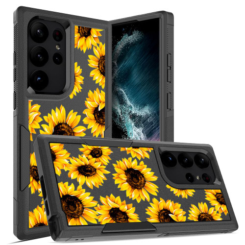 Phone Case for Samsung Galaxy S23 Ultra 6.8 Inch Samsung S23 Ultra Cases for Women Sunflower Galaxy S 23 Ultra Slim Case Cute Heavy Duty Silicone Rugged Protective Cover 2023