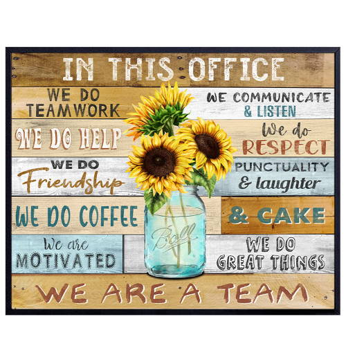 Home Office Wall Art & Decor - Teamwork Wall Art - Encouraging Wall Decor - In This Office We Are A Team Inspirational Saying - Inspiring Positive Quotes Sayings - Motivational poster UNFRAMED 8x10 Home Office Wall Art & Decor - Teamwork Wall Art - Encouraging Wall Decor - In This Office We Are A Team Inspirational Saying - Inspiring Positive Quotes Sayings - Motivational poster UNFRAMED 8x10